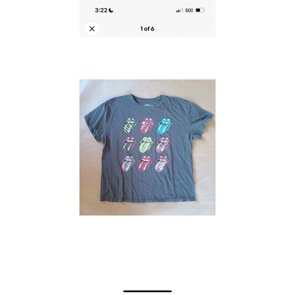 Rolling Stones Gray Graphic T Shirt Size L 100% Cotton Mick Jagger - Picture 13 of 16